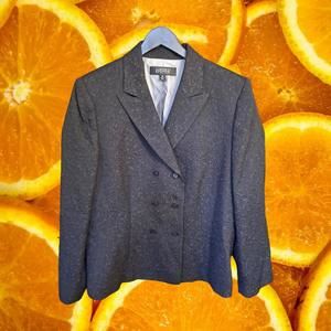 Kasper Double Breasted Black Textured Blazer Size‎ 16